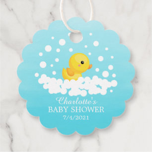 Cute Rubber Duck Baby Shower Favour Gift Tag