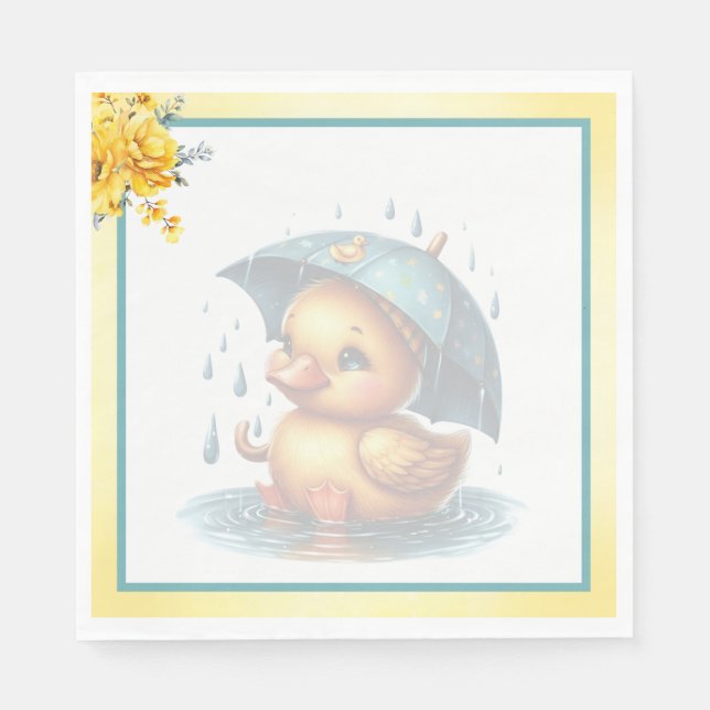 Cute Rubber Duck Baby Shower Napkins (Front)