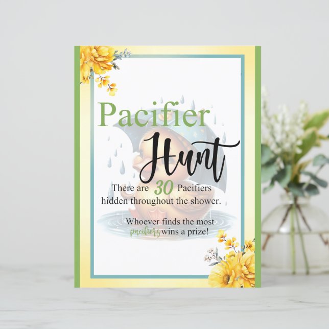 Cute Rubber Duck  Baby Shower Pacifier Hunt Game (Standing Front)