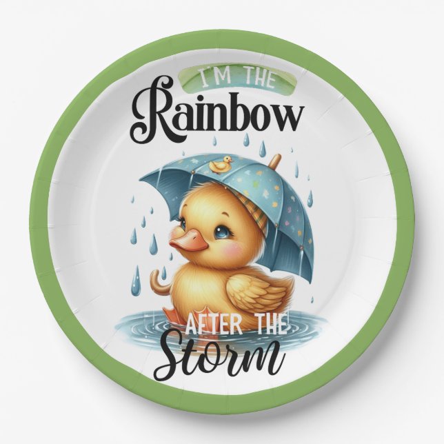 Cute Rubber Duck Baby Shower  Paper Plate (Front)