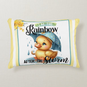 Cute Rubber Duck Baby Shower Throw Pillow