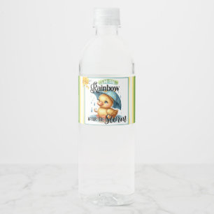 Cute Rubber Duck Baby Shower Water Bottle Label