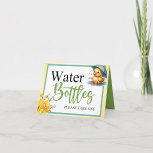 Cute Rubber Duck  Baby Shower Water Bottle Table Card