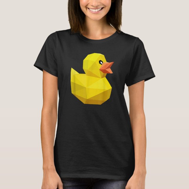 Cute Rubber Duck   Bird Geometric Abstract Ducky T-Shirt (Front)