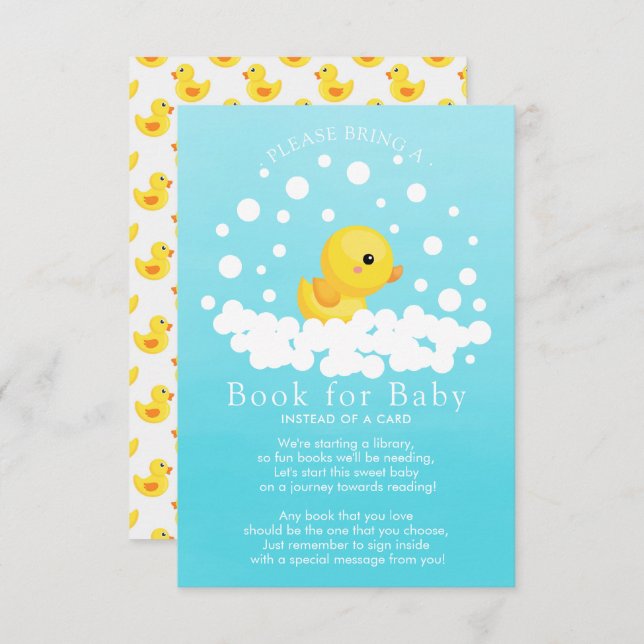 Cute Rubber Duck Book for Baby Card (Front/Back)