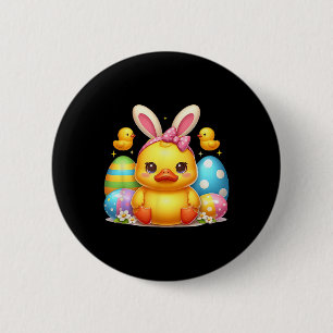 Cute Rubber Duck Duckling Bunny Headband Funny Eas 6 Cm Round Badge