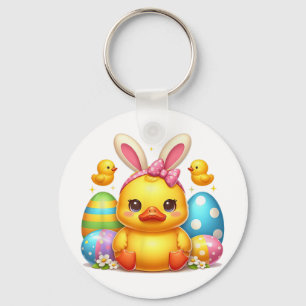 Cute Rubber Duck Duckling Bunny Headband Funny Eas Key Ring