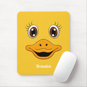 Cute Rubber Duck Face Yellow Ducky Mouse Mat