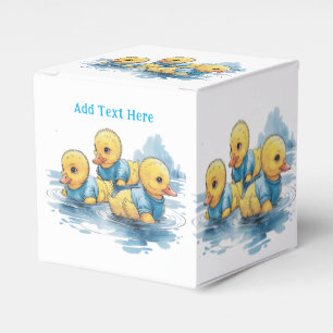 Cute Rubber Duck in Blue Clothing Favour Box