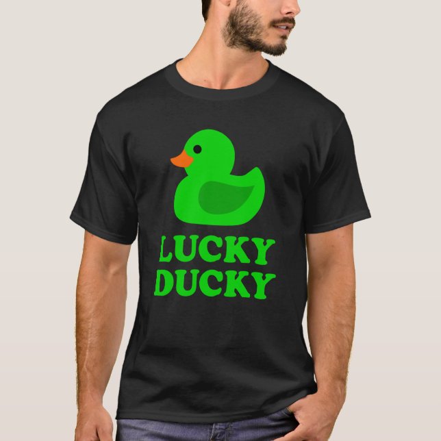 Cute Rubber Duck Lucky Ducky Quack Cool Animal Gra T-Shirt (Front)