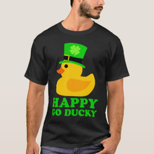 Cute Rubber Duck  Lucky Four Leaf C Leprechaun Hat T-Shirt