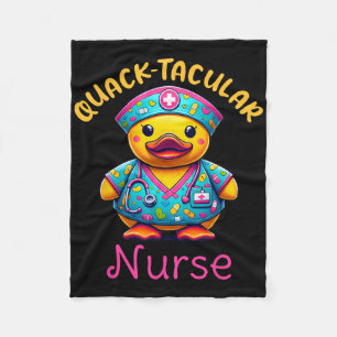 Cute Rubber Duck Registered Nurse Medical quack-ta Fleece Blanket