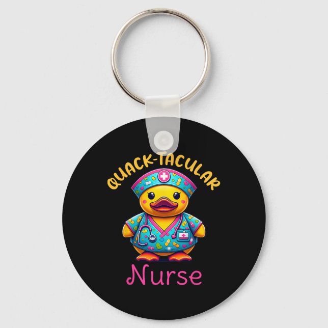 Cute Rubber Duck Registered Nurse Medical quack-ta Key Ring (Front)