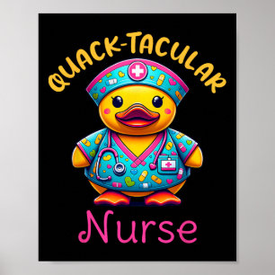 Cute Rubber Duck Registered Nurse Medical quack-ta Poster