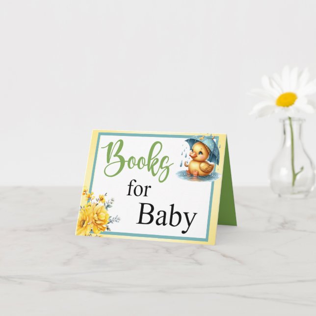 Cute Rubber Duck  Shower Books for Baby Card (Small Plant)