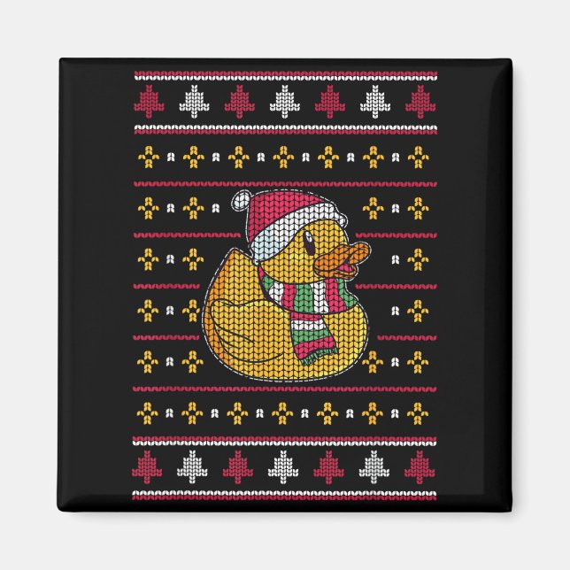 Cute Rubber Duckie Duck Christmas Santa Clause  Magnet (Front)