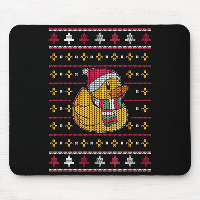 Cute Rubber Duckie Duck Christmas Santa Clause  Mouse Mat (Front)