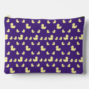 Cute Rubber Duckies Pattern Purple Large Accessory Pouch