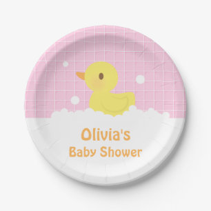 Cute Rubber Ducky Baby Shower Party Supplies Paper Plate