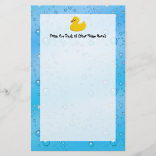 Cute Rubber Ducky/Blue Bubbles Stationery