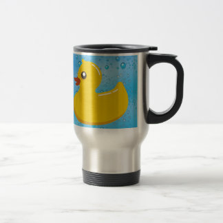 Cute Rubber Ducky/Blue Bubbles Travel Mug
