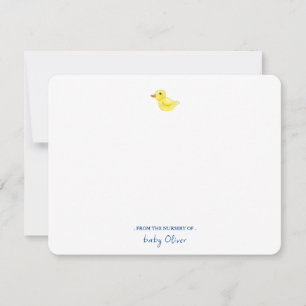 Cute Rubber Ducky From the nursery of Flat  Thank You Card