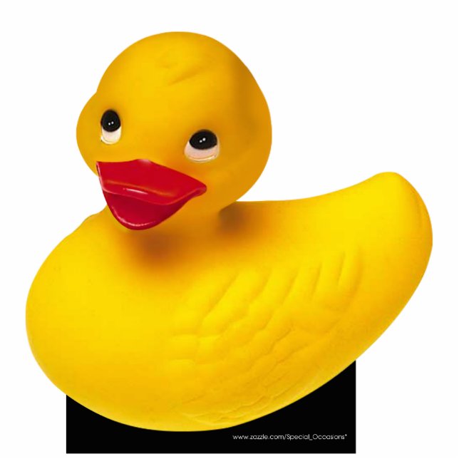 Cute Rubber Ducky on pedestal Standing Photo Sculpture (Front)