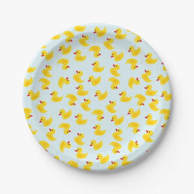 Cute Rubber Ducky Paper Plates (Front)