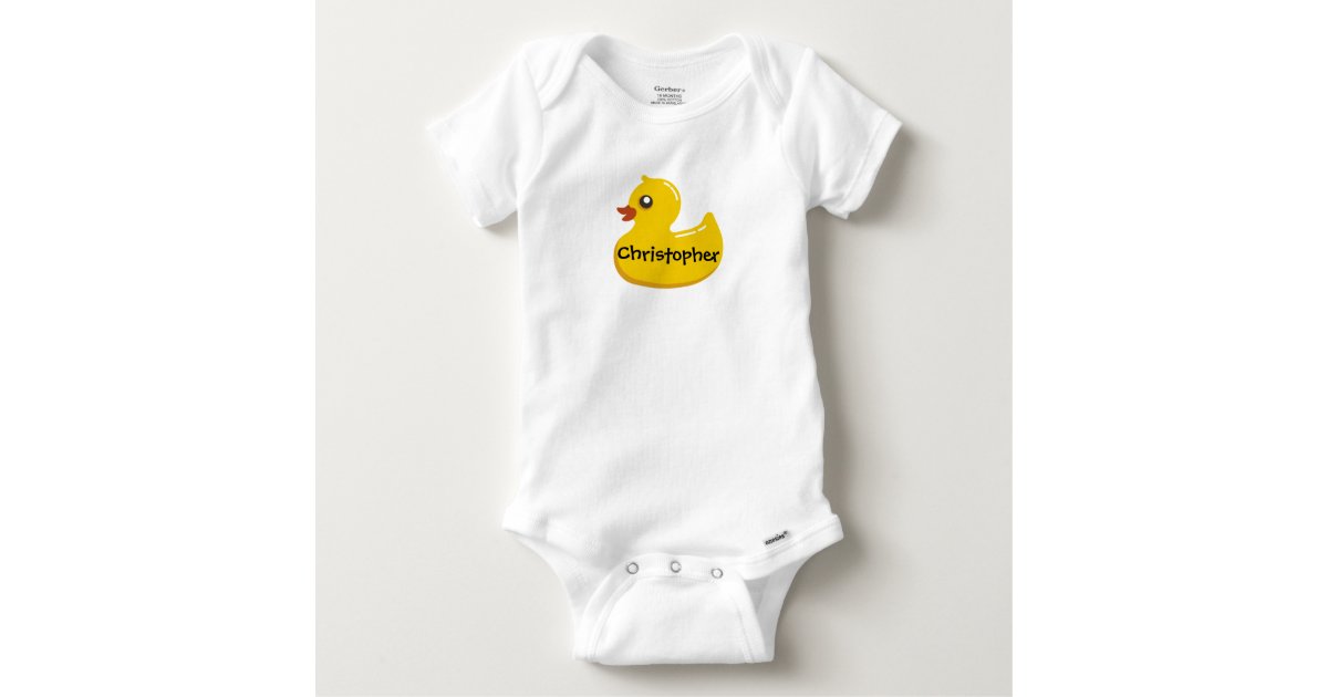 Cute Rubber Ducky Personalised Girl/Boy Baby Onesie Zazzle.co.uk