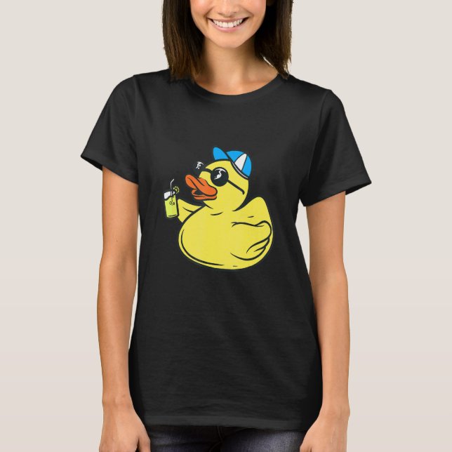 Cute Rubber Ducky Sunglasses - Summer Party Duck T T-Shirt (Front)