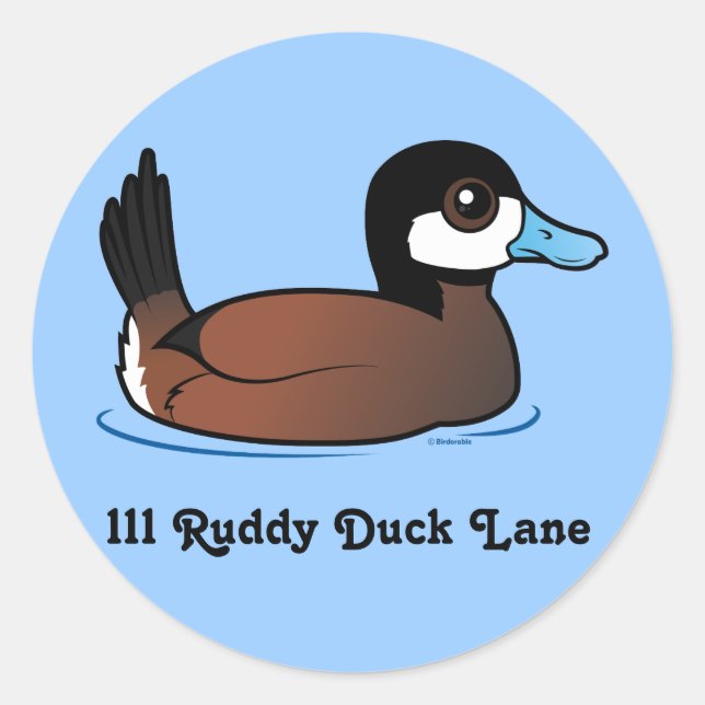Cute Ruddy Duck Customisable Address Label (Front)