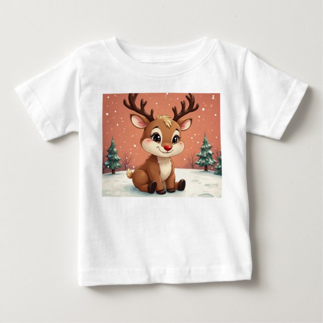 cute Rudolph Baby T-Shirt (Front)