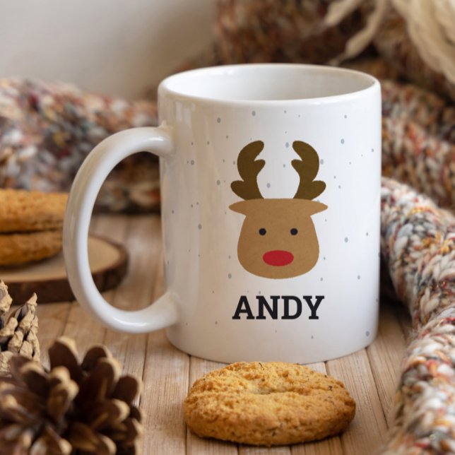 Cute Rudolph Custom Name Mug (Creator Uploaded)
