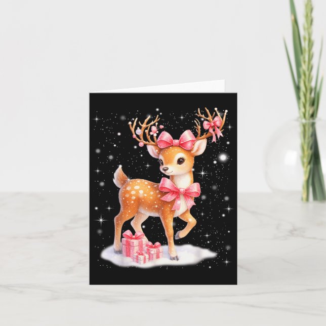 Cute Rudolph Nk Coquette Pajamas Christmas Xmas Gi Card (Front)