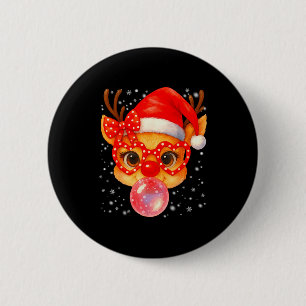 Cute Rudolph Red Nose Bubble Gum Christmas Xmas Gi 6 Cm Round Badge
