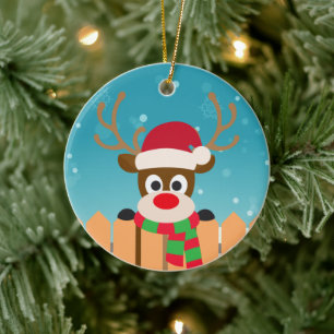 Cute Rudolph The Red Nose Reindeer   Ornament