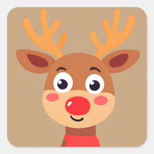 Cute Rudolph The Red Nose Reindeer Sticker