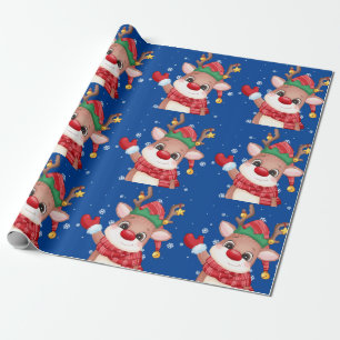 Cute Rudolph The Red Nose Reindeer Wrapping Paper