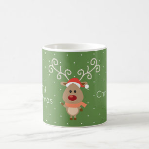 Cute Rudolph the red nosed reindeer cartoon Coffee Mug