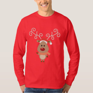 Cute Rudolph the red nosed reindeer cartoon T-Shirt