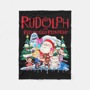 Cute Rudolph The Red Nosed Reindeer Christmas Spec Fleece Blanket