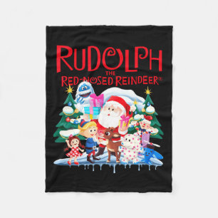Cute Rudolph The Red Nosed Reindeer Christmas Spec Fleece Blanket