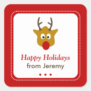 Cute Rudolph The Reindeer Christmas Gift Tag