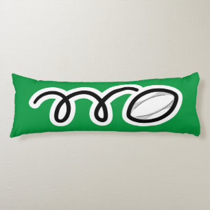 Cute rugby ball cartoon custom name kid's bedroom body cushion