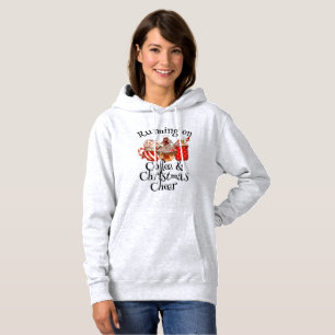 Cute Run On Coffee and Christmas Cheer Funny Hoodie