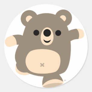 Cute Running Cartoon Bear sticker