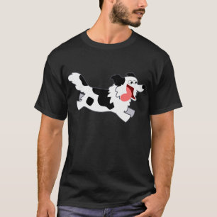 Cute Running Cartoon Border Collie T-Shirt