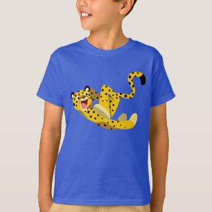 Cute Running Cartoon Cheetah Children T-Shirt