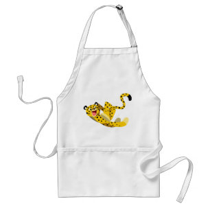 Cute Running Cartoon Cheetah Standard Apron