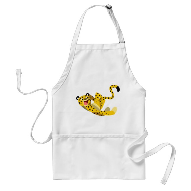 Cute Running Cartoon Cheetah Standard Apron (Front)